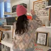 Gorro de Punto de Piel de Conejo Color Sólido Estilo Ins para Otoño e Invierno Cálido de Lana Moderno Versátil A prueba de Viento que Adelgaza la Cara Slouchy Beanie