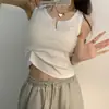 Top Curto com Costura Externa de Nicho, Consciente do Design, Camisole Sem Mangas Estilo Coreano para Roupa Interna de Verão, Regata Sexy