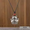 Collar de Plata Retro Xizang para Mujer Cadena Larga para Suéter Más Fácil de Combinar Sifanglaicai Candado Seguro Estilo Étnico Accesorios Literarios Colgante