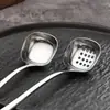 Cuchara Cuadrada de Acero Inoxidable 304 con Mango Delgado, Cuchara para Condimentos de Hogar y Hotel, Cuchara para Sopa, Colador, Cuchara de Restaurante, Cuchara Engrosada