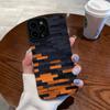 Empalme Naranja y Negro Adecuado para iPhone 13/14 Pro Max, Apple 12/11 Funda de Teléfono de Dibujos Animados, Cobertura Total 15, Suave 17, 16