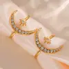 Rueda de la fortuna diosa de la luna circón 5A súper brillante anillo de apertura ajustable anillo cruzado de acero inoxidable sin decoloración en stock