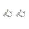 Pendientes envío invisible diy tornillo de cabeza plana clip para oreja accesorios chapado en cobre con anillo de suspensión clip para oreja sin convertidor para agujero de oreja