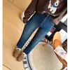 O Item Mais Popular da Loja! Calça Jeans Baguete de Lã Grossa Quente com Elasticidade em Quatro Direções para Mulheres, Jeans de Inverno com Barra Nove Pontos e Corte Reto que Afina o Quadril