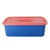 Organizador de brinquedos de plástico portátil de mão com tampa, caixa de armazenamento de plástico transparente, organizador de armazenamento, organizador de mesa
