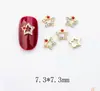 Decorações Populares Transfronteiriças para Nail Art de Estrela de Cinco Pontas Vazada, Estrela Brilhante Cheia de Diamante Decoração Metálica 3D Adesivos Metálicos para Unhas