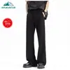 Pantalones Versátiles para Hombre de Corte Limpio Sueltos Negros Simples Casual Americano Tallas Grandes Seda de Hielo Pantalones de Traje para el Trabajo Algodón
