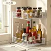 Estante de almacenamiento para cocina, organizador multifuncional para condimentos, estante de almacenamiento para frascos de especias, estante de especias de capas para encimera del hogar