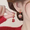 Hazte Rico Pronto, Año del Caballo, Pendientes de Caballo Rojo, Nuevo Estilo Popular 2026, Pendientes de Gama Alta para Mujer