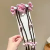 Accesorios para el Cabello de Niña Gato Kt Color Rojo y Azul Contrastante Clips Trenzados para el Cabello de Niños Clips para el Cabello de Niña Pequeña con Diseño de Cuadros de Dibujos Animados Tocado para la Parte Posterior de la Cabeza
