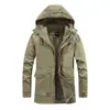 Chaqueta de Trabajo de Longitud Media Gruesa y Cálida para Hombre, Estilo Americano Nuevo Otoño e Invierno, con Gorro Desmontable, Forro de Polar