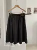 KEKEZOON Falda de Línea A de Cintura Alta Simple para Mujer Otoño/Invierno Adelgazante Versátil Casual Falda Paraguas con Cinturón 9307