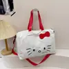 2026 Nova Bolsa de Mão Simples de Grande Capacidade com Desenho de Gato Bolsa Tote de Ombro Bolsa Casual para Viagem Curta
