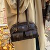 Bolsa de Boliche Retro Fashion para Carregar na Mão para Mulheres 2025 Outono e Inverno Novo Estilo Bolsa Simples de Ombro Bolsa de Braço