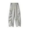 Calça impermeável da marca IZEXX, moderna, sem flúor, à prova de respingos, resistente ao desgaste, unissex, versátil para o outono, estilo hip-hop americano, calça reta solta de perna larga