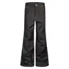Estilo Retro High Street Jeans de Campana de Mezclilla Negra para Hombre Mezclilla de Peso Pesado Tela de Color Crudo Color Contrastante Costuras Brillantes Sueltos Caída Fluida