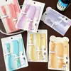 Set de Peines de Color Gelatina de Dibujos Animados para el Hogar Peine de Cabello Portátil con Cola Dientes Finos Peine de Plástico para el Cabello Corazón de Niña Set de 3 Piezas
