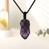 Colgante Prismático Hexagonal de Cuarzo Rosa Blanco Natural para Hombres Mujeres Parejas Colgante de Collar de Piedra Cruda Adorno Joyería Regalo Venta al por Mayor