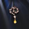 Broche de serpiente con espíritu retro europeo y americano, personalizado, con diseño de animal del zodíaco, ideal para combinar con todo, para chaqueta y traje.