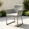 Silla de ratán para patio exterior, mesa y sillas de ocio, balcón al aire libre de jardín para el hogar, silla creativa con respaldo de cuerda para casa de huéspedes, mesa de café pequeña
