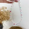 Moderna y Exquisita Temperamento Versátil Colorido Dopamina Gota de Agua Collar Lujo Ligero Gama Alta Nicho Simple Cadena para Clavícula para Mujeres
