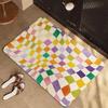 Alfombrilla Creativa de Baño Dopamina Absorbente Secado Rápido Tablero de Ajedrez Barro de Diatomeas Cojín Suave Alfombra Antideslizante para Puerta de Baño
