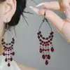 Aretes de Borlas con Cuentas de Vidrio Artificiales Forma de Gota de Agua Moda Diseño Ligero de Lujo Aretes Personalizados Elegantes Aretes Estilo Nuevo Chino