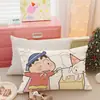 Funda de almohada de terciopelo ártico linda de invierno de Crayon Shin-Chan para niños, forrada de forro polar, 30x50 cm, funda individual para almohada, dormitorio de estudiante