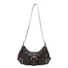 Bolso de axila de moda para mujer, nuevo bolso de motocicleta otoño 2026, bolso de hombro cruzado, bolso tipo empanada simple de estilo coreano para mujer