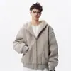 Chaqueta Corta de Algodón Estilo Americano para Hombre, Chaqueta de Trabajo Deconstruida de Marca de Invierno de Moda, Abrigo con Capucha de Diseño de Alta Costura