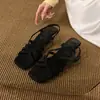 Sandalias de Tacón de Cuña Chuyuji de Ante con Punta Abierta Zapatos de Hada 2026 Nuevos de Verano Estilo Francés Zapatos para Vacaciones en la Playa para Combinar con Faldas