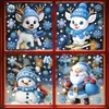 Desenho Animado de Natal Boneco de Neve Azul Rena Fofa Decoração de Janela de Natal Decoração de Vidro de Festa Adesivo Adesivo Eletrostático