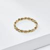 Moda Transfronteriza Personalizado Alambre Retorcido Redondo Doble Hilo Tejido Anillo de Acero de Titanio Accesorios Elegantes para Mujer Sin Color