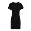 Vestido Sexy de Gola Redonda com Manga Curta para Mulheres Verão 2024 Novo Estilo Slim Fit Sexy Abraça o Quadril Saia Cauda de Peixe Saia Longa