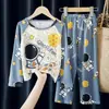 Pijama Infantil Primavera y Otoño Conjunto de Manga Larga Niños y Niñas Estampado de Dibujos Animados Lindo Ropa de Casa Casual Venta al por Mayor