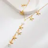 Moda Estilo Coreano de Alta Qualidade Série Marinha Colar de Aço Titânio Feminino Estrela do Mar Concha Caramujo Tartaruga Joia de Nicho