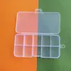 Caja de almacenamiento de escritorio de plástico con rejilla, 10, 15 y 24 botones transparentes, para accesorios de pesca, joyería y cosméticos.