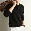 Novo suéter de tricô masculino de manga longa, estilo casual de negócios com abertura parcial, outono e inverno, transfronteiriço