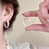 Nuevos Pendientes de Aro 2025 para Mujer, Lujo Ligero, Elegantes, Pendientes de Aro Lisos, Pendientes Exagerados con Cierre S