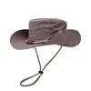 Nuevos Sombreros de Pescador Bordados para Exteriores para Hombres y Mujeres Estilo Camping Montañismo Sombreros Parasol Pesca Protección Solar Serie Sombrero Vaquero Occidental