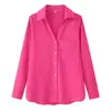 Camisa de Manga Larga con Cuello y Botones de Nueve Colores, Moda Tendencia Versátil, Popular en Amazon Aliexpress, Estilo Europeo y Americano