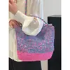 Bolso tejido de moda popular transfronterizo para mujer, bolso tote, nuevo bolso de playa para vacaciones de verano versión coreana 2026, bolso de hombro
