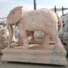 Elefante Tallado en Piedra Hotel Villa Puerta Principal Adornos Animales Decorativos Atardecer Rojo Piedra Azul Escultura Grande de Piedra para Exteriores Venta al por Mayor