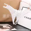 Ropa interior de encaje para mujer de AliExpress, divertida, con entrepierna abierta, sexy, de encaje transparente, tanga hueca de cintura baja