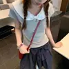 Camiseta de Manga Corta con Cuello de Muñeca de Lunares Pure Desire Design para Mujer, Nueva Tendencia Ajustada Verano 2025