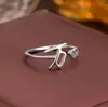Anillo de Plata de Ley 925 100 Apellidos Familiares Apellido Familiar Anillo para Mujer Nuevo Amor Diseño de Nicho Sentido Anillo de Dedo Abierto Todo-partido Regalo