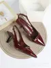 Sapatos de Salto Alto com Bico Fino, Couro Envernizado e Salto Fino, Novo Estilo, Versátil, Confortável, Boca Rasa, para Uso no Trabalho, para Exportação para Europa e América