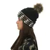 2018 AliExpress Europeu e Americano novo chapéu de lã Amazon popular cor xadrez pied-de-poule combinação cc bola de pelo chapéu de tricô
