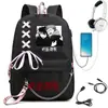 Jujutsu Kaisen Anime Japonés Mochila Escolar de Campus Cadena Cinturón Trenzado Gran Capacidad Tela Oxford Estudiante de Secundaria Mochila para Exteriores 0514