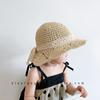 Sombrero de paja para bebé, para vacaciones en la playa, verano, parasol para niños, protector solar, tejido a mano, para niñas